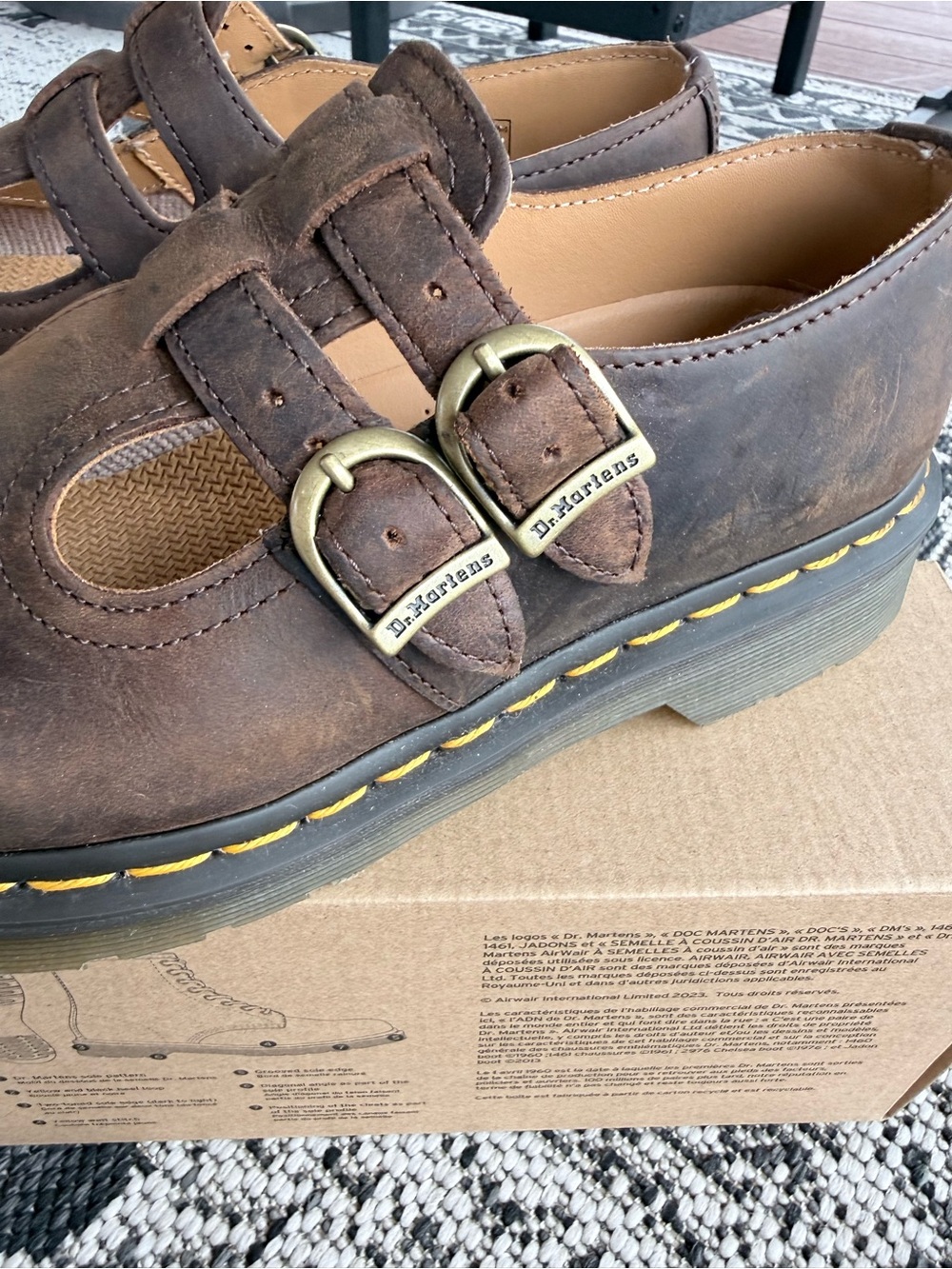 NIB Dr. Martens 8065 Crazy Horse Brown Mary Janes 7 - Picture 7 of 13
